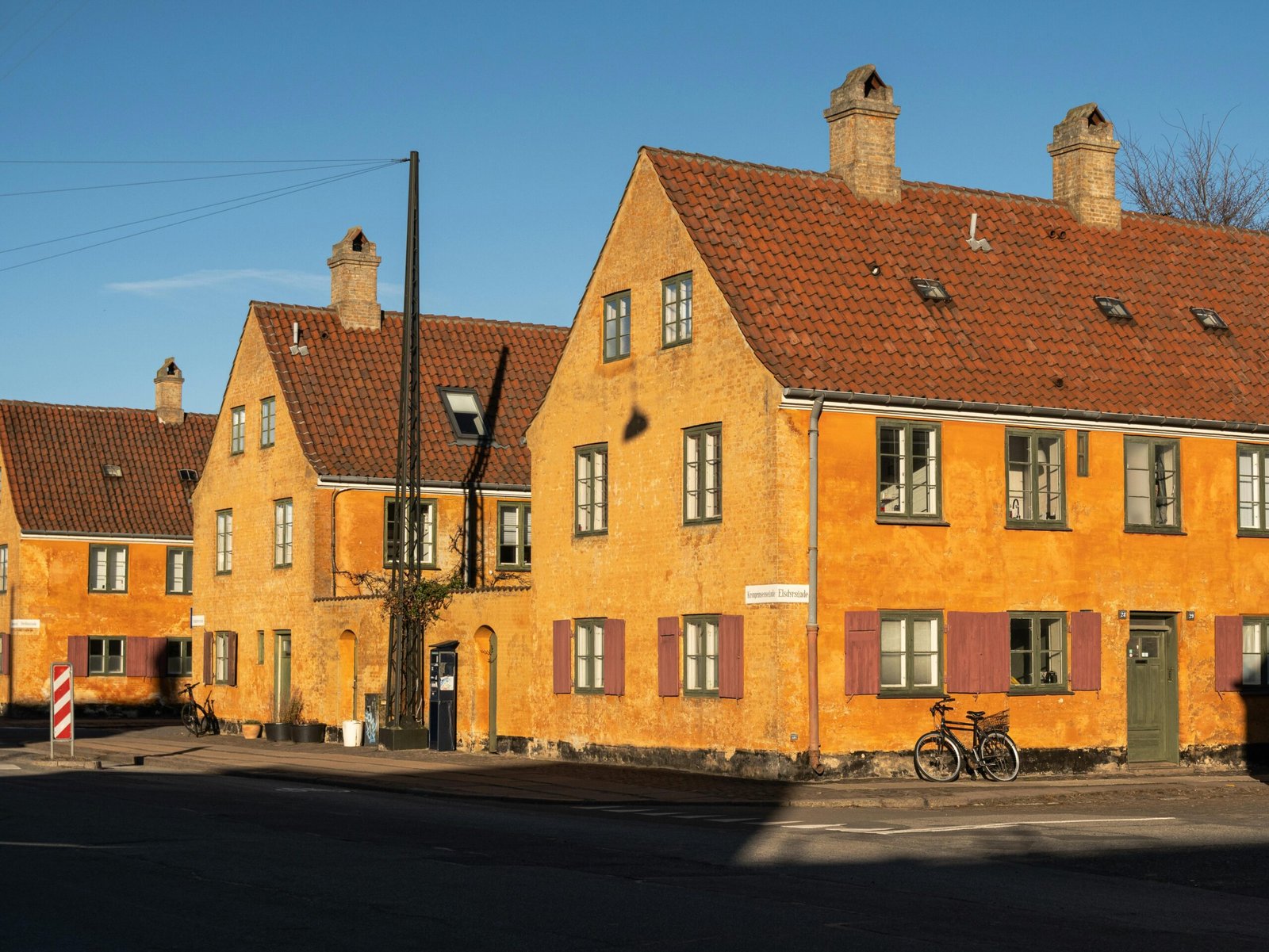Historic Yellow Houses in Copenhagen, Denmark