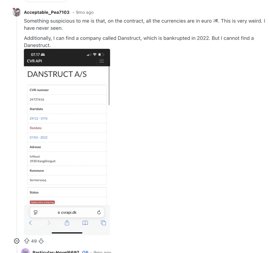 job offer scams reddit review
