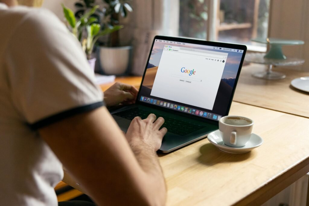 A Person Using a Laptop to find a job