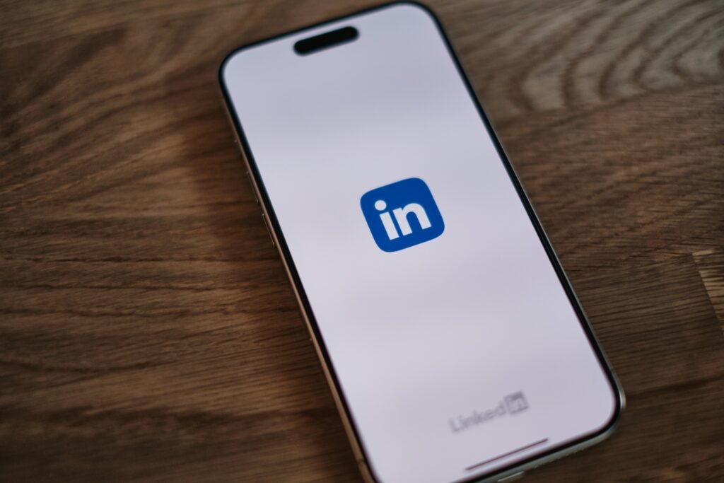 LinkedIn app on the phone screen